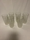 Vintage Anchor Hocking Quilted Diamond clear glass tumbler. Set Of 6