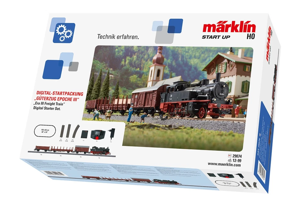 Märklin H0 29074 Startpackung Güterverkehr mit Dampflok BR 74