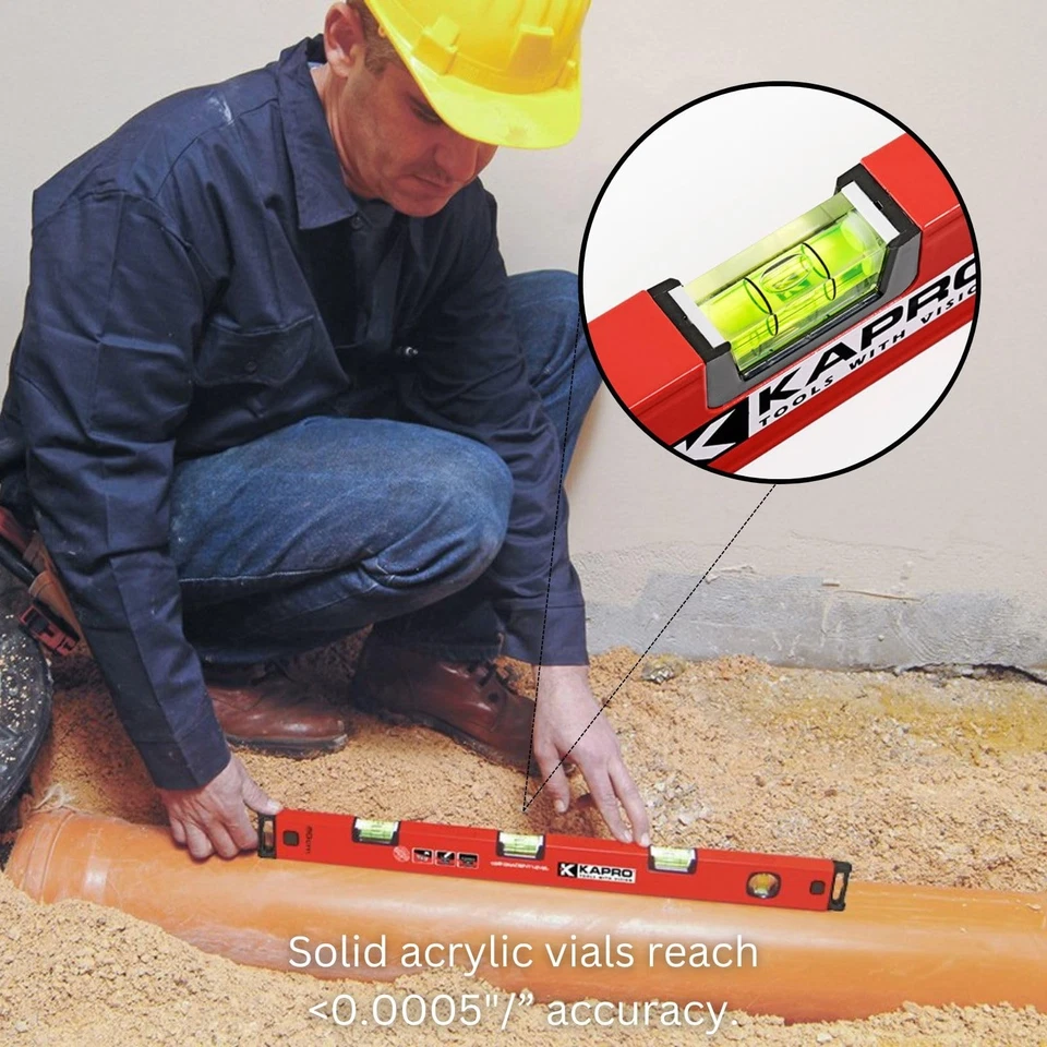 Kapro 105 Topgrade 24" Box Level Slope Vials Precision Measured Milled Aluminum - Image 4 of 4