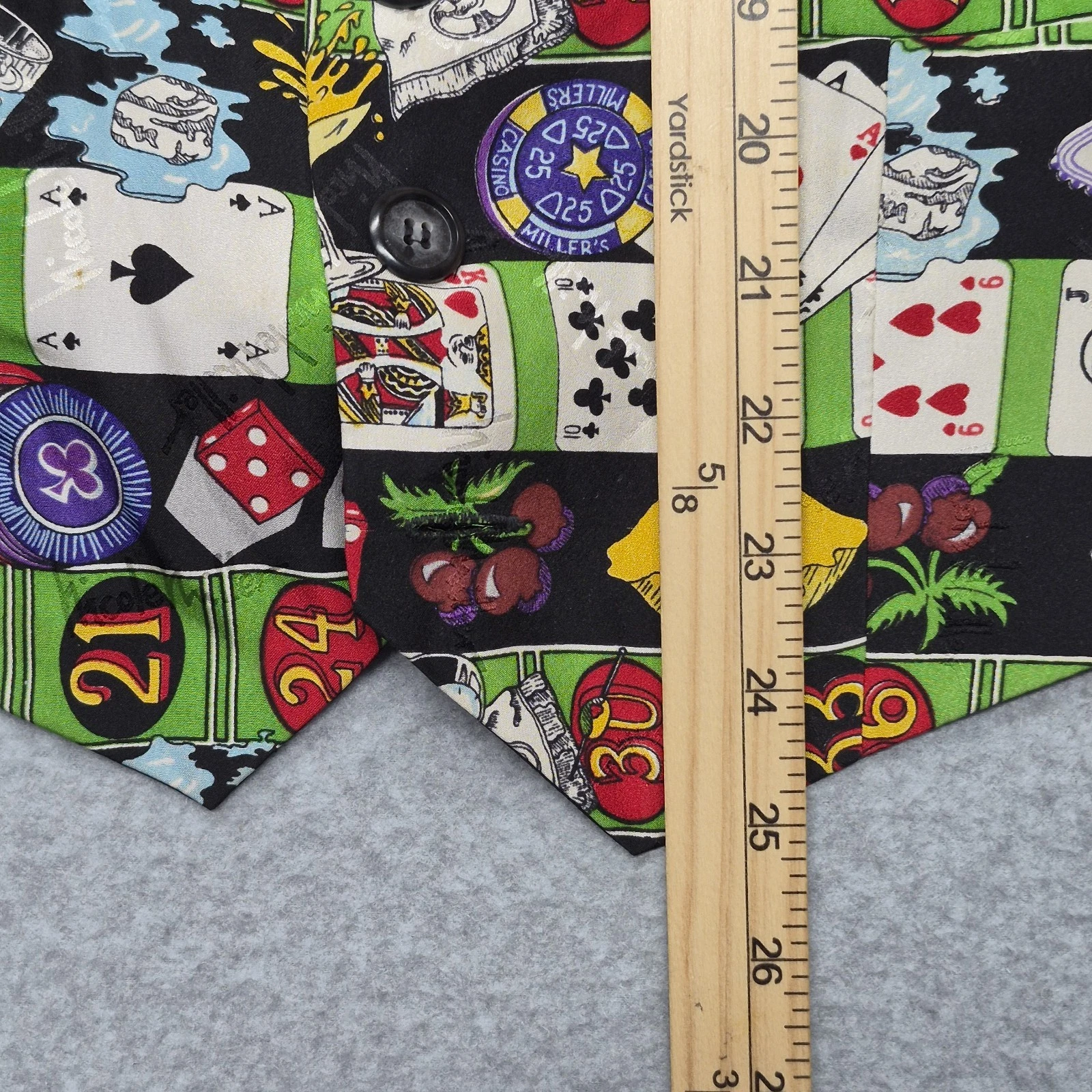 Vintage Nicole Miller Vest Mens Medium Multicolor Silk Las Vegas 1994 Casino - product detail image 9