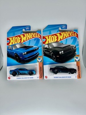 Hot Wheels Dodge Lot Of 2x -  18 Dodge Challenger SRT Demon Black & Blue NEW