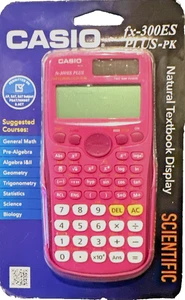 CASIO fx-300ES PLUS-PK PINK Calculatrice scientifique solaire & housse BRAND NEW SEALED
