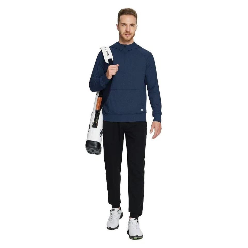 Mens Hoodie Pullover Performance Dry Fit Lightweight Quarter Zip Workout Spor... - Image 3 of 4