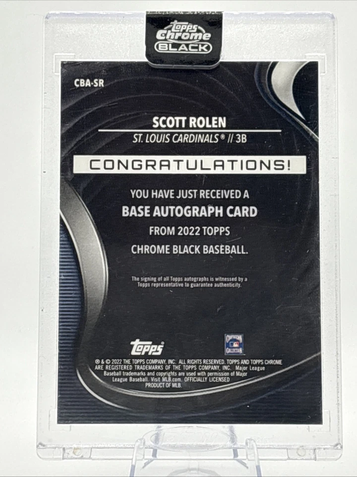2022 Topps Chrome Black Auto Scott Rolen #CBA-SR /150 Cardinals Free Shipping - Image 2 of 2