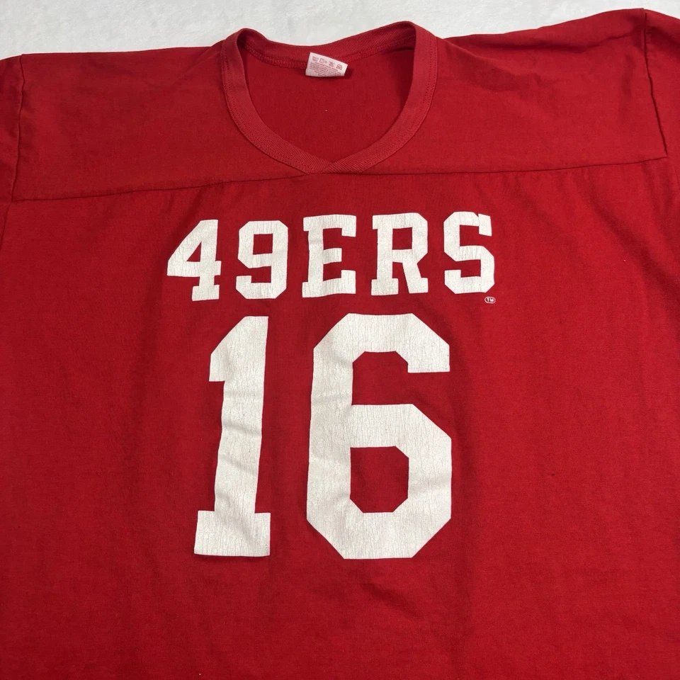Camisa Jersey De Colección Rawlings 49ers Joe Montana Roja Manga Corta Para Hombres XXL Envejecida Foto 2 de 4