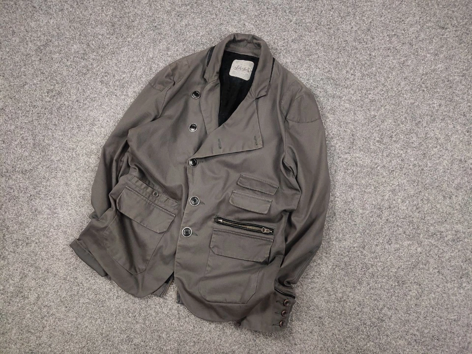 Vintage Elvis Jesus l.g.b. Chaqueta Blazer Estilo Botón Asimétrico Foto 3 de 4