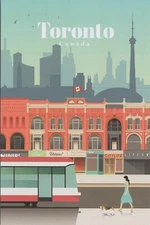 MR ALE New 2023 Travel Image Card 4"x6" 9524.2 Toronto Canada Tram Skyline