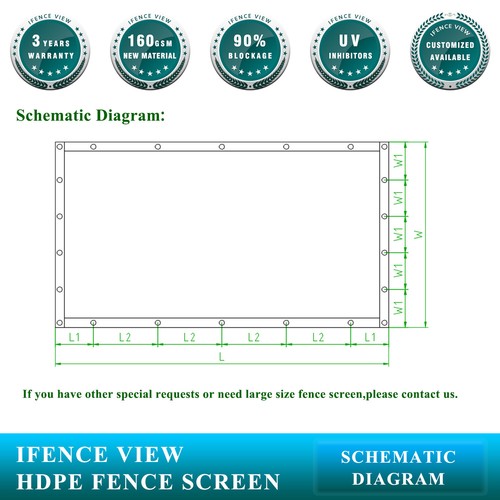 Ifenceview 3' Tall Balcony Deck Railing Fence Privacy Screen Cover Fabric Panel - Picture 6 of 37