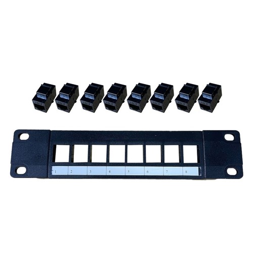 Panneau de brassage Ethernet Cat6 8 ports RJ45 montage mural et en rack Keystone Jack Module - Photo 3/8