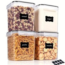 Airtight Food Storage Containers 5.2L 4-Pack BPA-Free w/Lids for Flour & Sugar