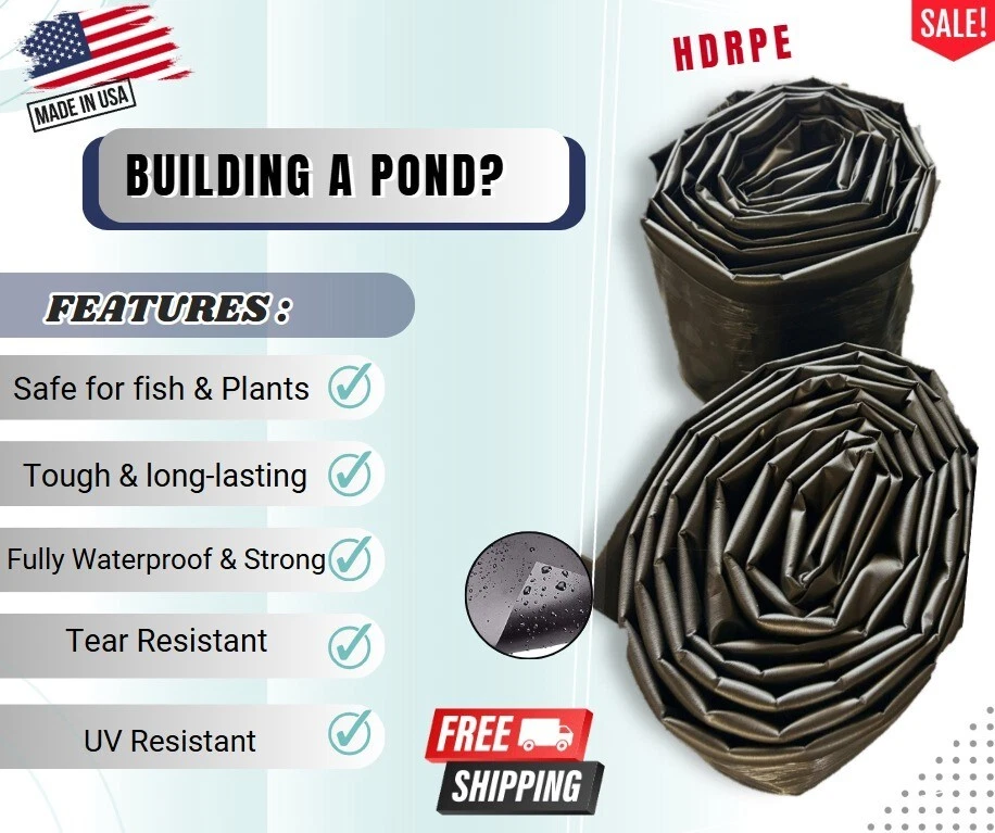 Подкладка для пруда 30 мельниц, HDRPE, Fish Koi, 10x12 25x35 20x40 80x80 26x40 25x40 50x50 K9 - Изображение 2 из 4