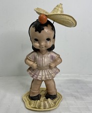 1940s Irwin Celluloid Spinning Sombrero Senorita Mexican Girl Wind Up Vintage