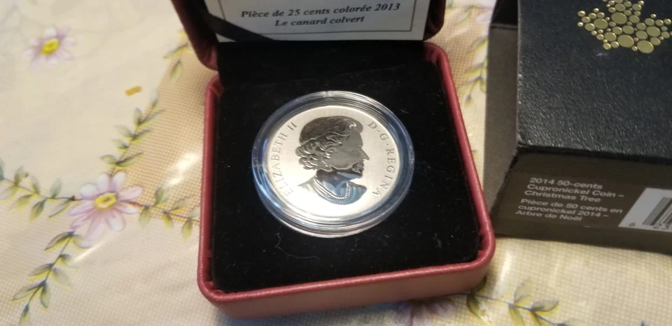 2013 25-Cent Coloured Coin Mallard Bird. - Image 2 of 4