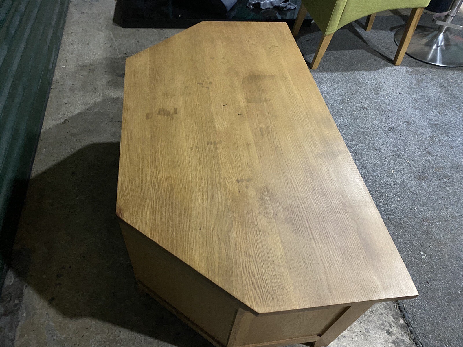 Used Solid Oak Corner Tv Stand eBay