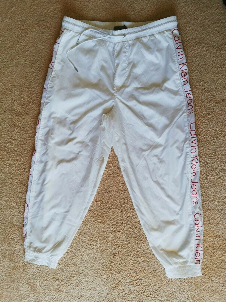Calvin Klein Windbreaker Jogger Track Pant Lining White Size M