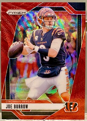 JERSEY NUMBER MATCH! 2024 Panini Prizm Joe Burrow Red Wave 9/149! BENGALS!