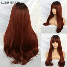 Long Wavy Synthetic Wigs With Bangs For Black Women American Heat Resistant Hair