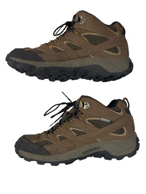 Merrell Moab Adventure Mid WP Hiking Boots Brown Leather Mens 6 Trail Outdoor