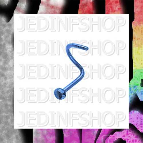 Nasenstecker Schraube gebogen | 0,8 mm (20 g) - 8 mm | titan eloxiert - 2 mm Domspike - Bild 6 von 11