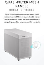 ASUS Prime AP201 White MicroATX Tempered Glas...