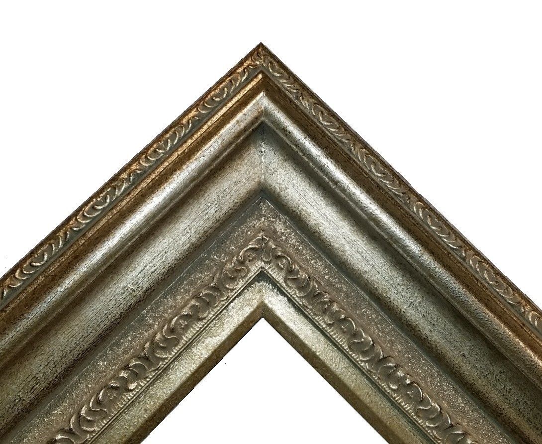 5" WIDE Fancy Silver Oil Painting Wood Picture Frame 446AS eBay