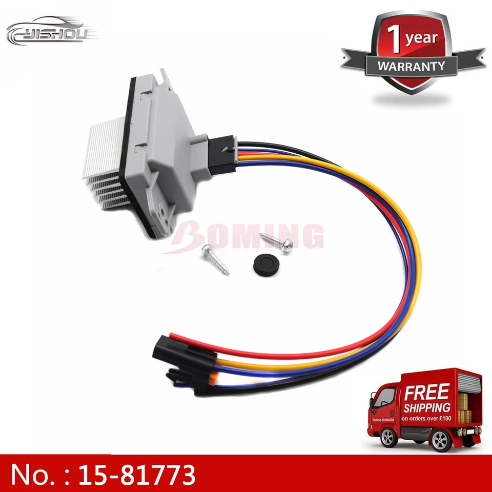 适用于雪佛兰 Silverado HVAC 吹风机电机电阻完整套件 带线束 1581773 — 第 3/4 张图片