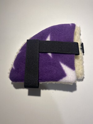 Reitmütze Ohrenwärmer - lila Sternenmuster Fleece