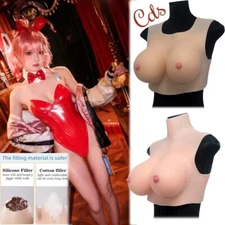 Silicone Breast Forms Breast Plates C-H Cup Fake Boobs Crossdresser Drag Queen
