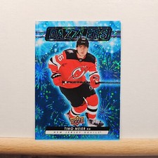 2023-24 Upper Deck Series 1 Hockey Timo Meier Dazzlers BLUE Foil card # DZ-29