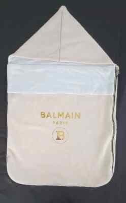 NWT NEW Balmain baby girls peach pink nest footmuff gold logo one size 6o0800