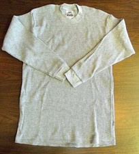 PRO CLUB Men's Heavyweight Waffle Weave Long Sleeve Tee Grey Sz Small