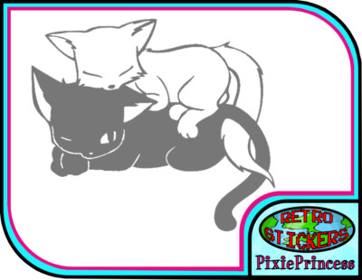 Niedliche Katze schlafendes Kätzchen J Vinyl-Aufkleber Auto Poster Laptop Wandbild Fenstertattoo
