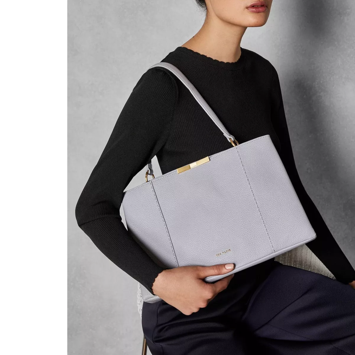 Camieli faceted bow shop leather tote bag