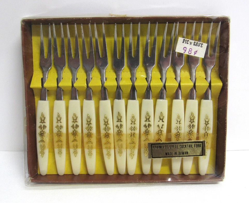 Tenedores de aperitivo de cóctel vintage, juego de 22, acero inoxidable - 4 pulgadas - NUEVO y usado en excelente estado Foto 4 de 4