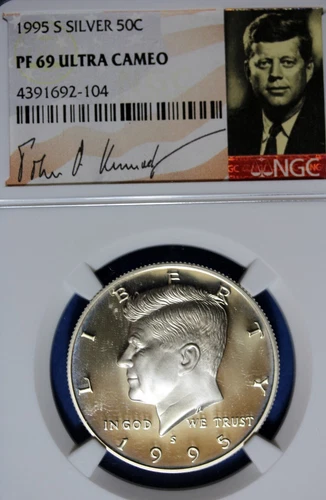 1995 - S NGC PF69 ULTRA CAMEO KENNEDY HALF DOLLAR!!  #B49781