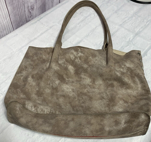 Hammitt Taupe Suede Shimmery Slouchy HOBO Shoulder Double Handle Bag EUC - Picture 9 of 24