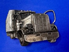 Semi Truck Long Haulers Cutout Silver Tone Drivers Trucker Belt Buckle Y-38