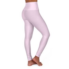 Light Pink - High Waisted Yoga Leggings AOP 