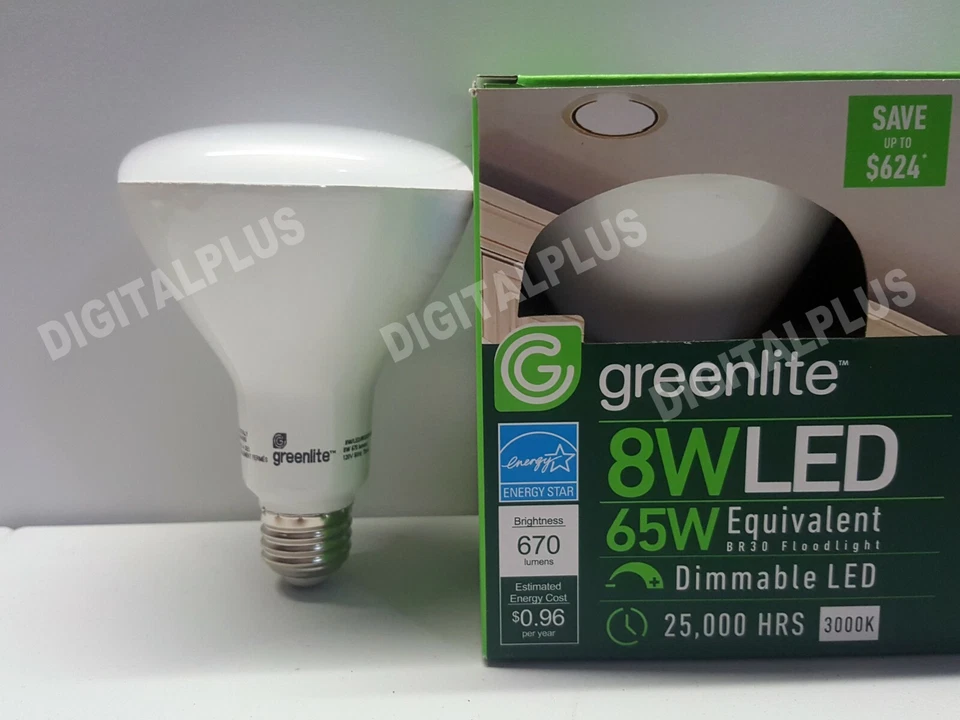 LED BR30 Floodlight 8w = 65w Equivalent  3000k Soft White E26 Base 670L Dimmable - Image 4 of 4