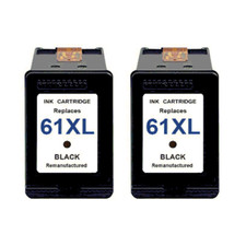 2PK High-Yield BK Ink For HP 61 61XL DeskJet 1010 1050 1510 2050 2540 3050 3054A