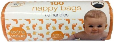 TidyZ Baby Hygiene Wickeltaschen mit Bindegriffen, extra groß - 100 Stück