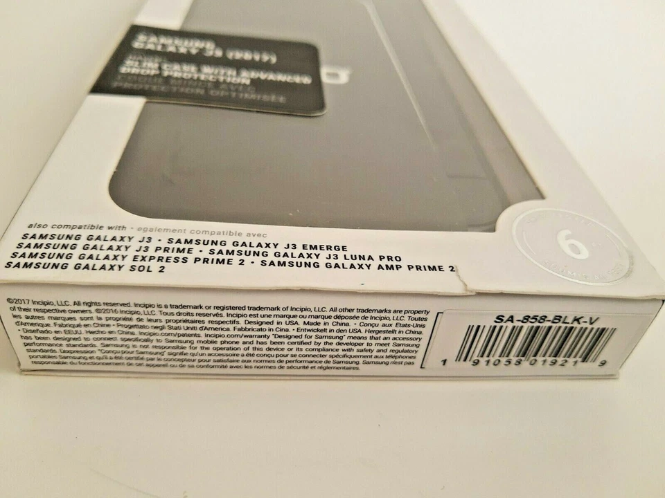 Incipio Haven Slim Case Samsung Galaxy J3 2017 Black with Drop Protection - Image 3 of 3