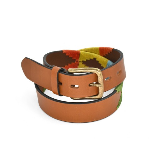 Embroidered Belt Adjustable Leather 