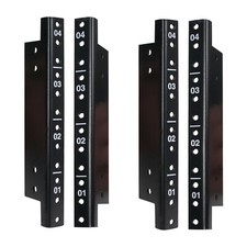 Sound Town 4-pack 4U Steel Rack Rails, Black Powder , with Screws ST-RR-04UX2 