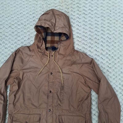 Vtg Levi s Mens Lined Mountain Parka Jacket Coat Tan -