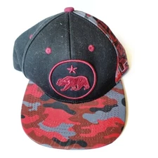 Pit Bull Cali Bear Hat Red Camo Snapback Baseball Cap Town