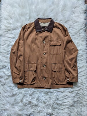 Marlboro Classics Chore Jacket Mens Large Railroad Coat Leather  Collar VGC UK