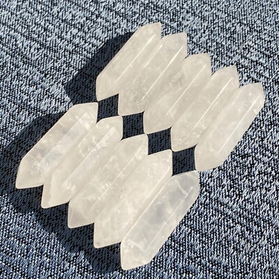 10pcs Natural Clear crystal Obelisk Quartz Crystal Wand Double Point Healing