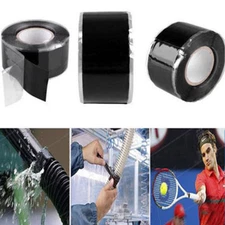 Black Rubber Silicone Repair Waterproof Bonding Tape Rescue Self Fusing Wire