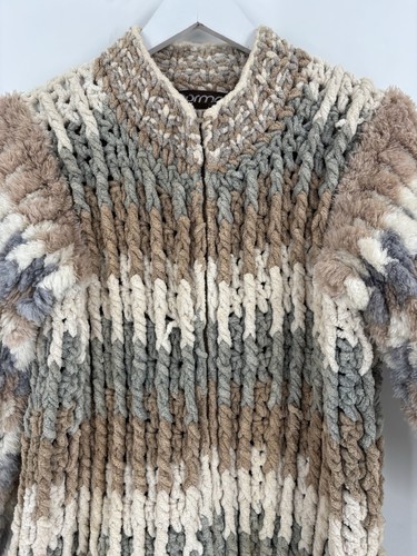 Norma Canada Vintage 70s Jacket Womens Small Multicolor Crochet Heavy Cotton - Picture 8 of 17